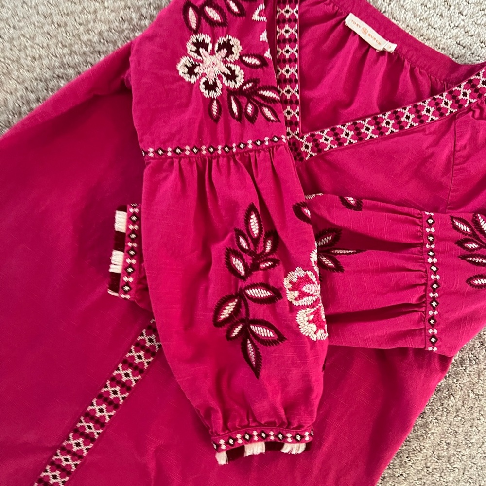 Tory Burch Fuchsia Embroidered Blouse - Picture 12 of 12